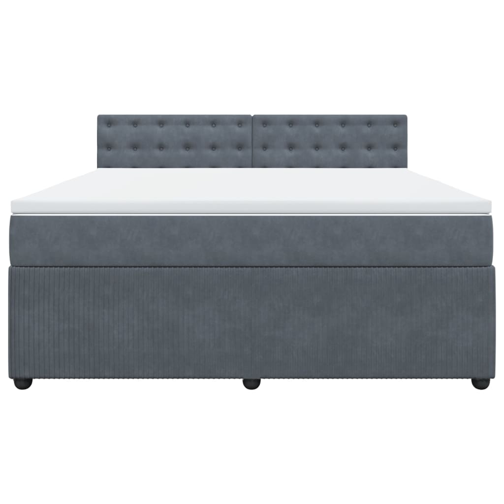Boxspring met matras fluweel donkergrijs 180x200 cm is nu te koop bij PeponiXL, paradijselijk wonen!