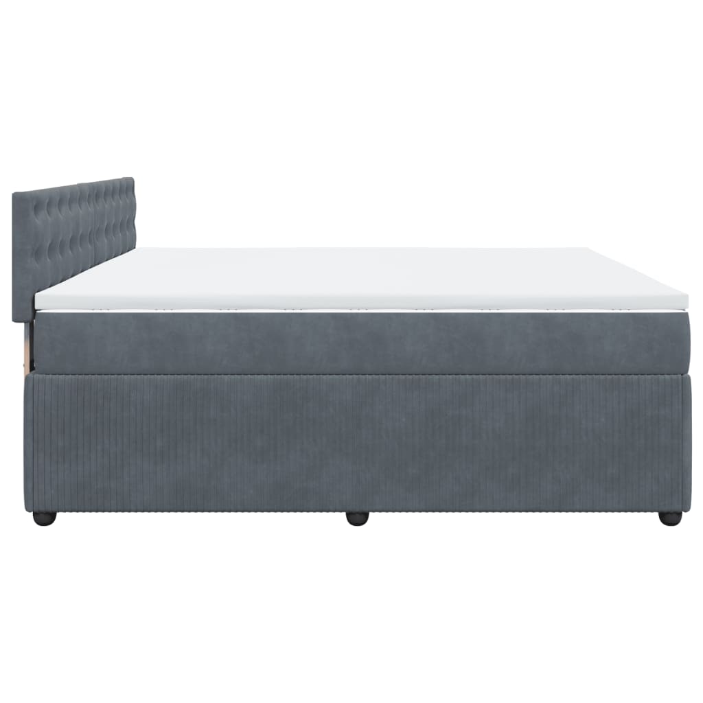 Boxspring met matras fluweel donkergrijs 180x200 cm is nu te koop bij PeponiXL, paradijselijk wonen!