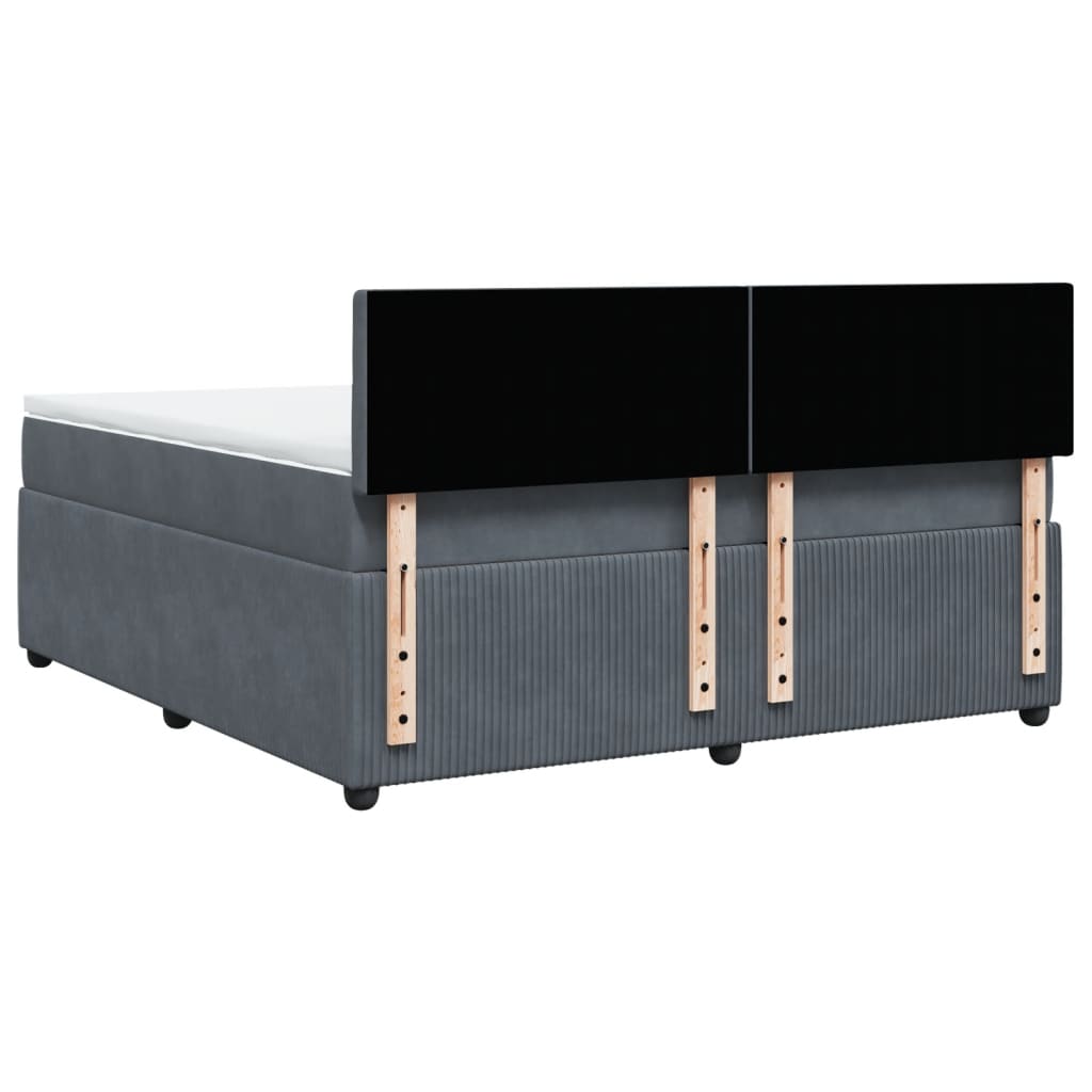 Boxspring met matras fluweel donkergrijs 180x200 cm is nu te koop bij PeponiXL, paradijselijk wonen!