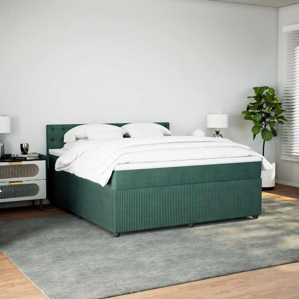 Boxspring met matras fluweel donkergroen 180x200 cm is nu te koop bij PeponiXL, paradijselijk wonen!
