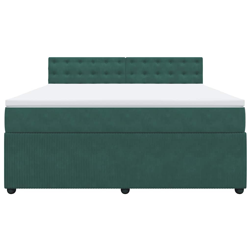 Boxspring met matras fluweel donkergroen 180x200 cm is nu te koop bij PeponiXL, paradijselijk wonen!
