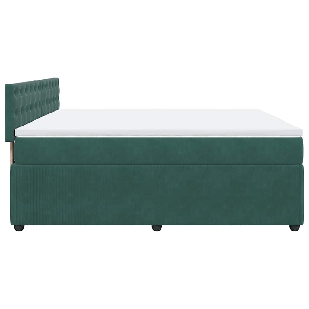 Boxspring met matras fluweel donkergroen 180x200 cm is nu te koop bij PeponiXL, paradijselijk wonen!