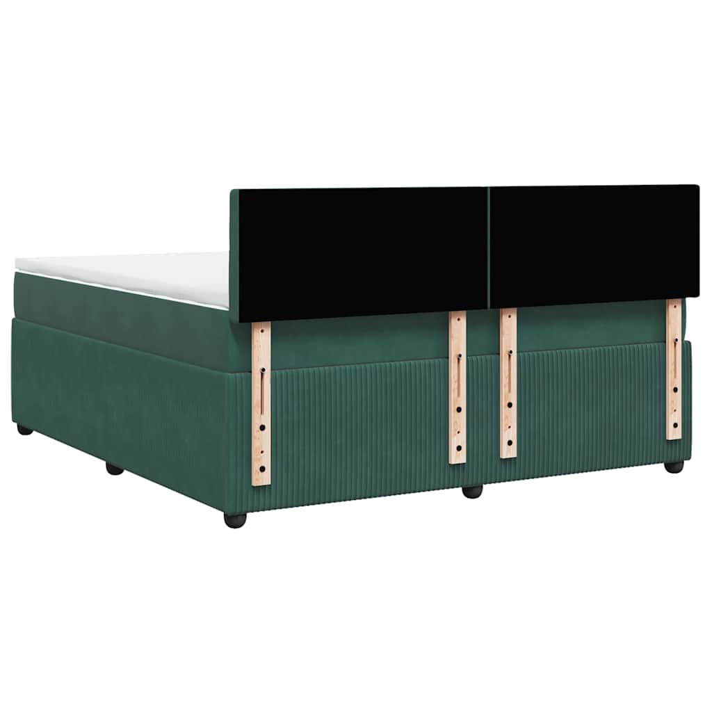 Boxspring met matras fluweel donkergroen 180x200 cm is nu te koop bij PeponiXL, paradijselijk wonen!