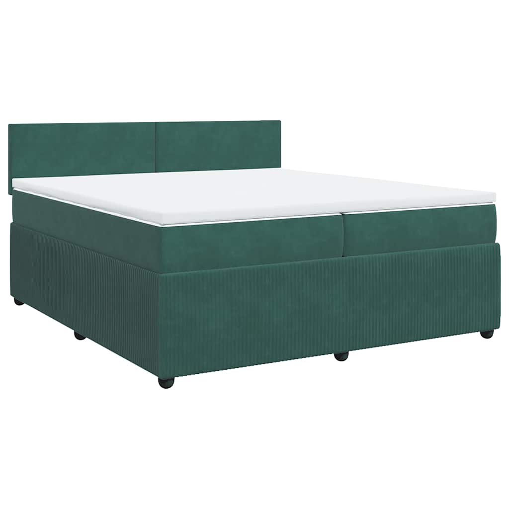 Boxspring met matras fluweel donkergroen 200x200 cm is nu te koop bij PeponiXL, paradijselijk wonen!