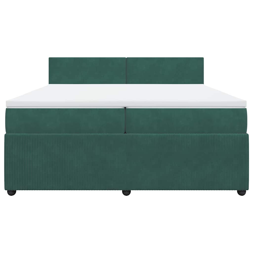 Boxspring met matras fluweel donkergroen 200x200 cm is nu te koop bij PeponiXL, paradijselijk wonen!