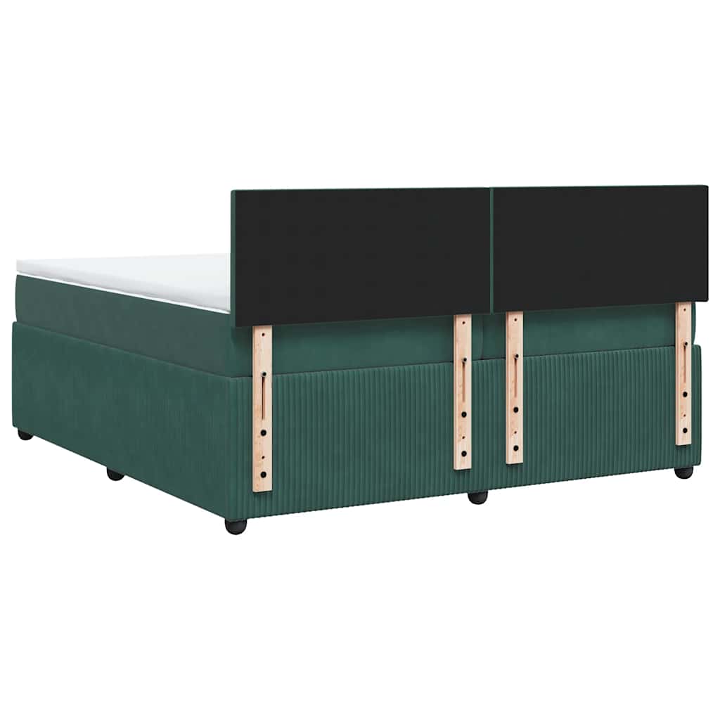 Boxspring met matras fluweel donkergroen 200x200 cm is nu te koop bij PeponiXL, paradijselijk wonen!