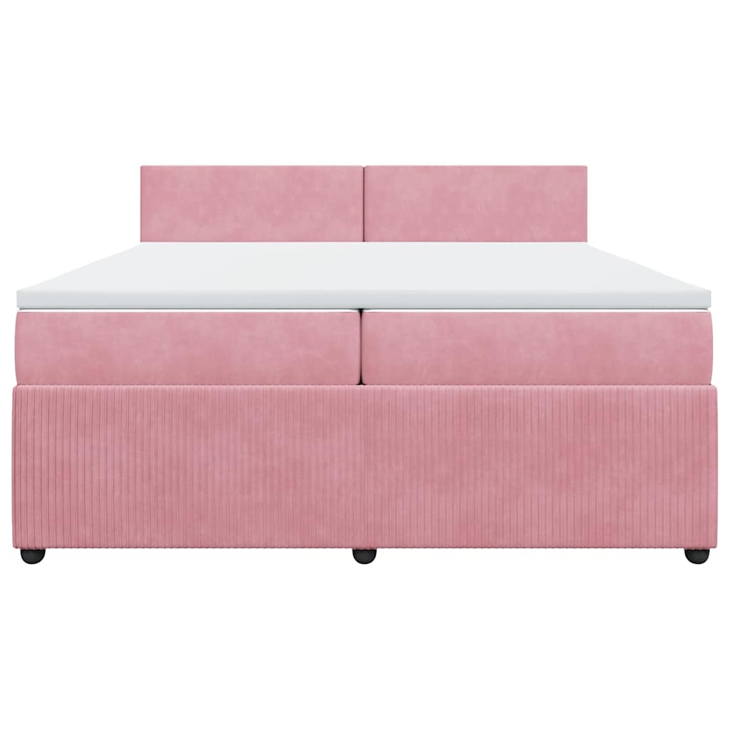 Boxspring met matras fluweel roze 200x200 cm is nu te koop bij PeponiXL, paradijselijk wonen!