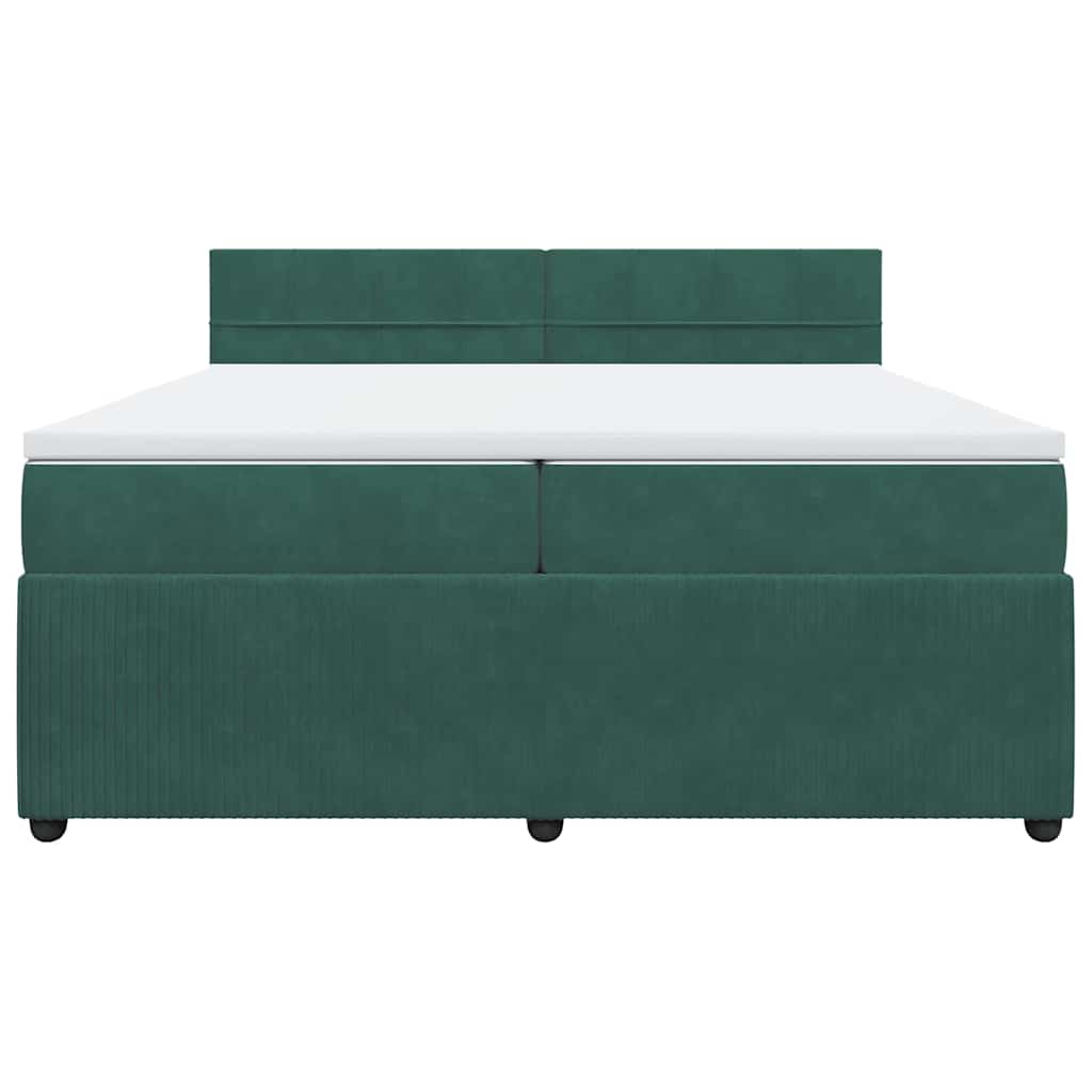 Boxspring met matras fluweel donkergroen 200x200 cm is nu te koop bij PeponiXL, paradijselijk wonen!