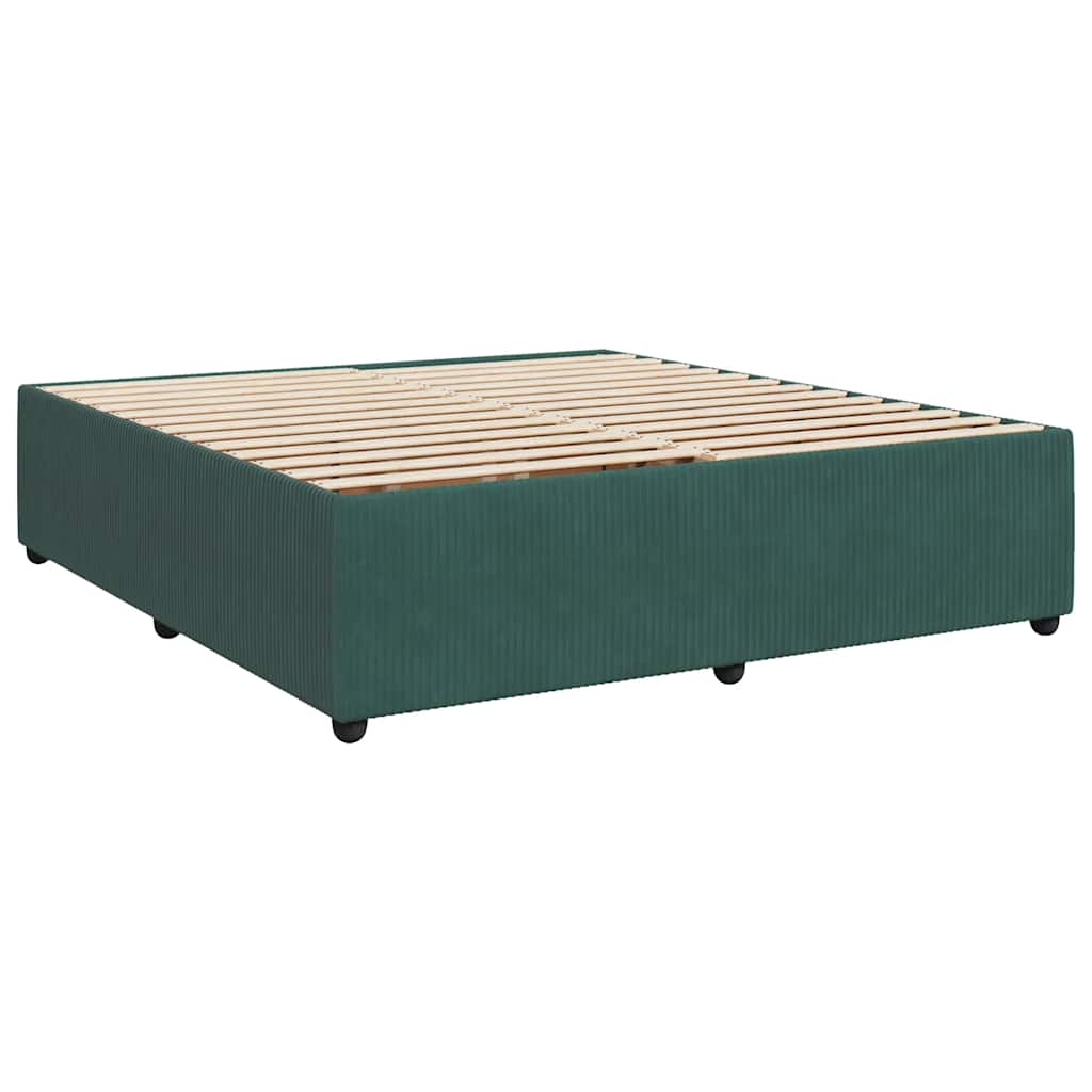 Boxspring met matras fluweel donkergroen 200x200 cm is nu te koop bij PeponiXL, paradijselijk wonen!