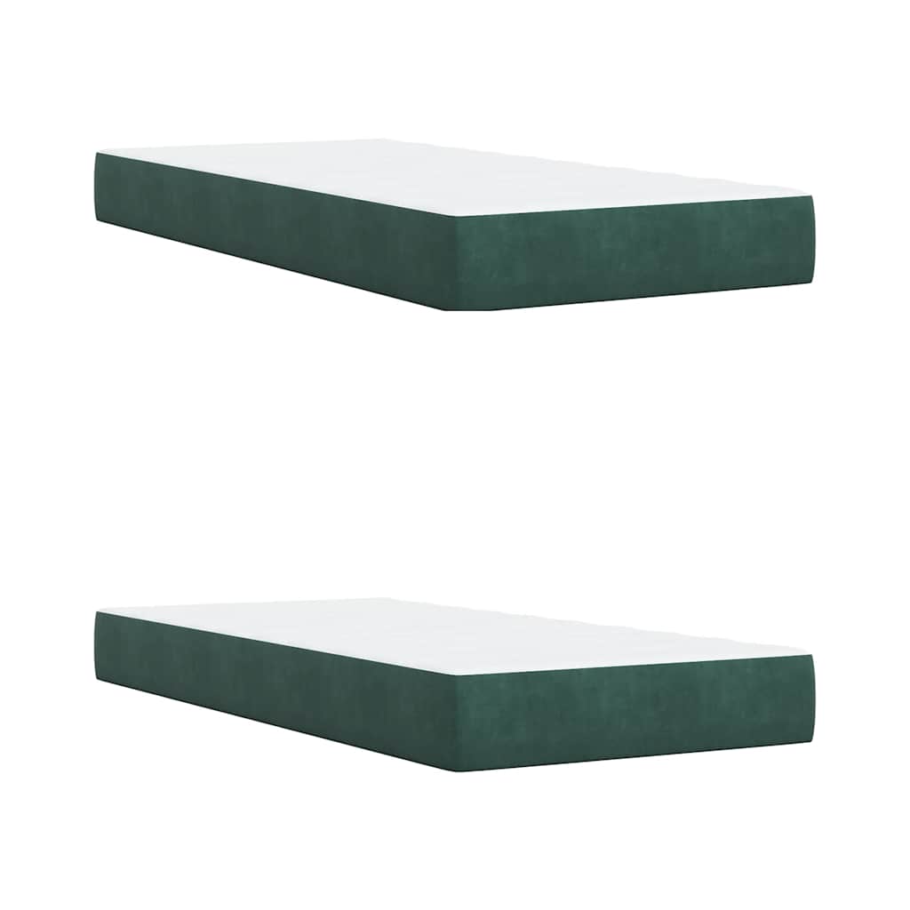 Boxspring met matras fluweel donkergroen 200x200 cm is nu te koop bij PeponiXL, paradijselijk wonen!