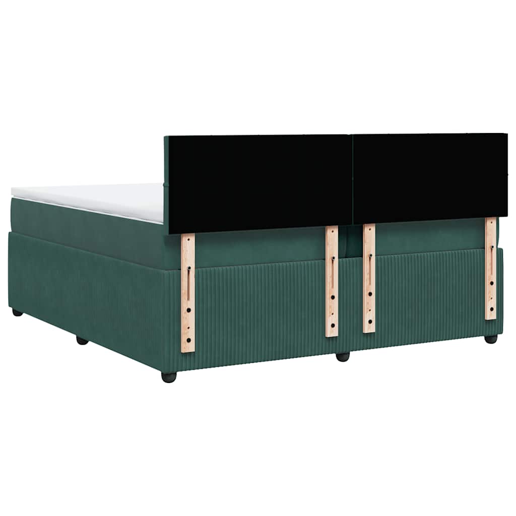 Boxspring met matras fluweel donkergroen 200x200 cm is nu te koop bij PeponiXL, paradijselijk wonen!
