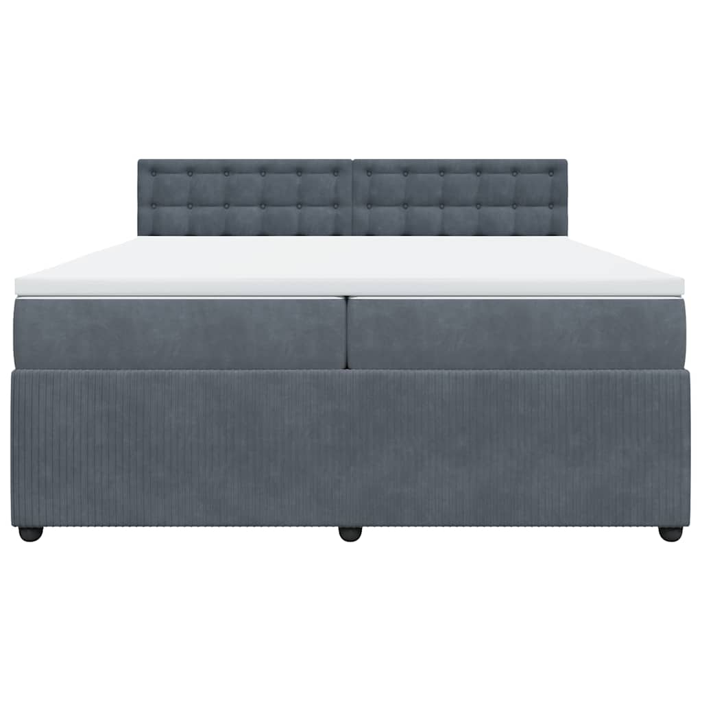 Boxspring met matras fluweel donkergrijs 200x200 cm is nu te koop bij PeponiXL, paradijselijk wonen!