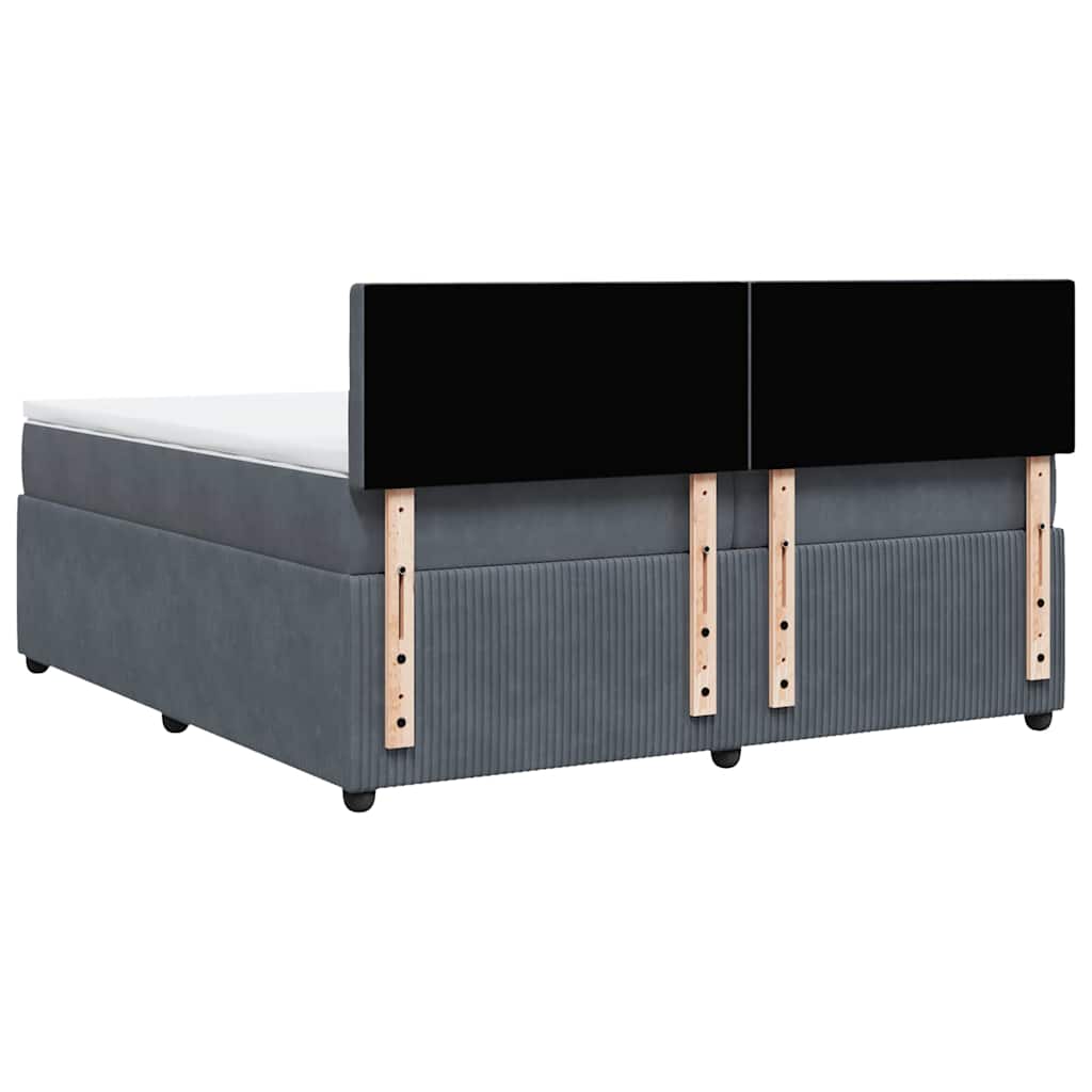Boxspring met matras fluweel donkergrijs 200x200 cm is nu te koop bij PeponiXL, paradijselijk wonen!