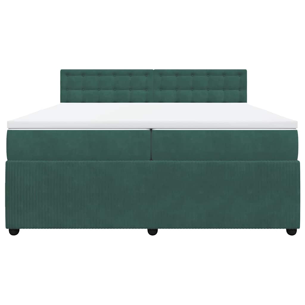 Boxspring met matras fluweel donkergroen 200x200 cm is nu te koop bij PeponiXL, paradijselijk wonen!