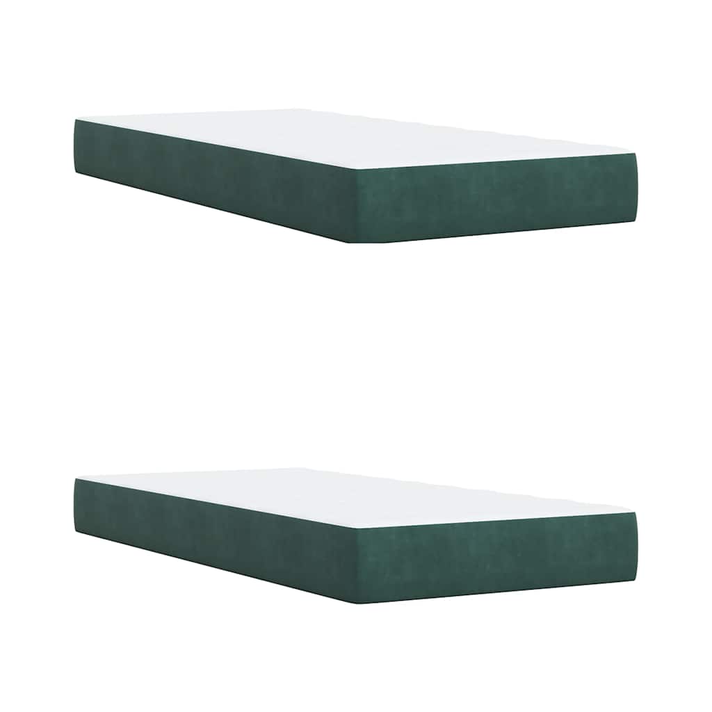 Boxspring met matras fluweel donkergroen 200x200 cm is nu te koop bij PeponiXL, paradijselijk wonen!