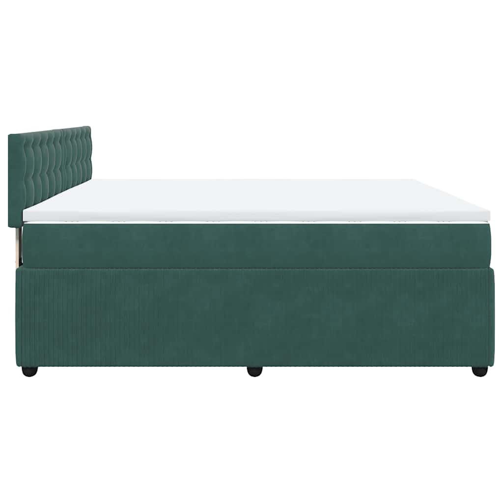 Boxspring met matras fluweel donkergroen 200x200 cm is nu te koop bij PeponiXL, paradijselijk wonen!