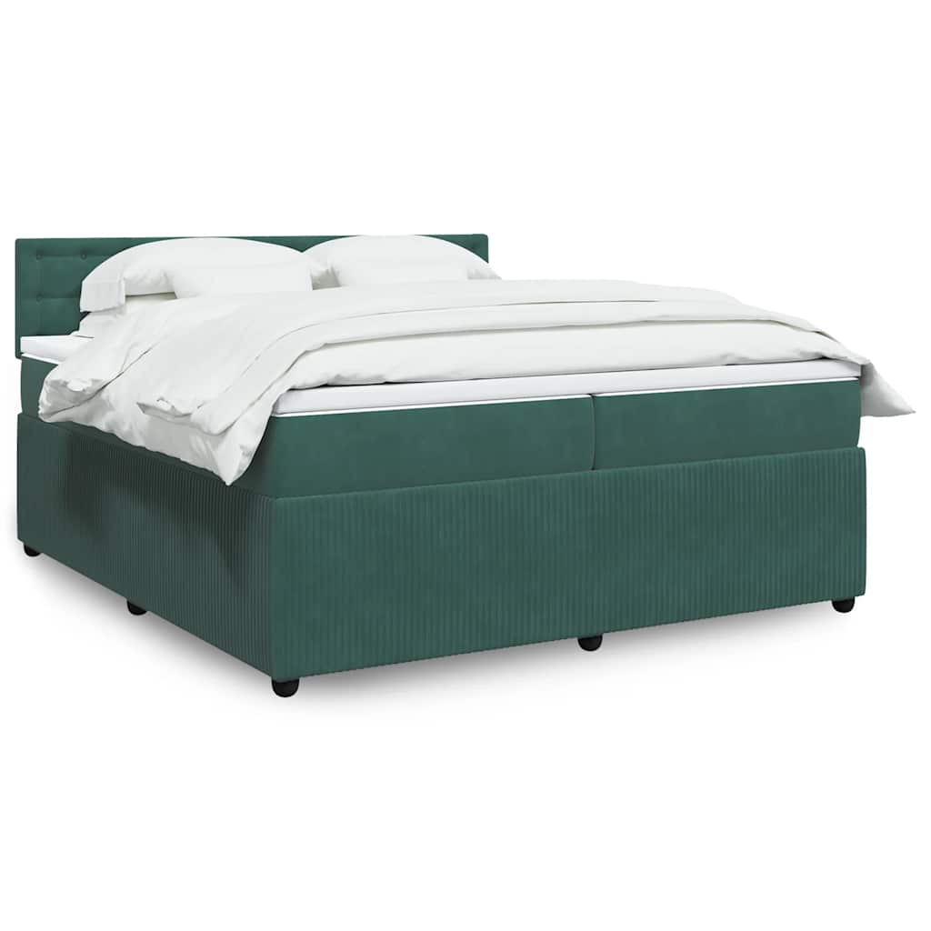 Boxspring met matras fluweel donkergroen 200x200 cm is nu te koop bij PeponiXL, paradijselijk wonen!