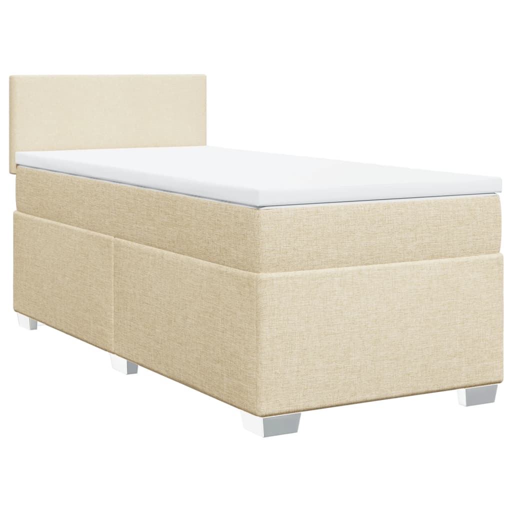 Boxspring met matras stof crèmekleurig 80x200 cm is nu te koop bij PeponiXL, paradijselijk wonen!
