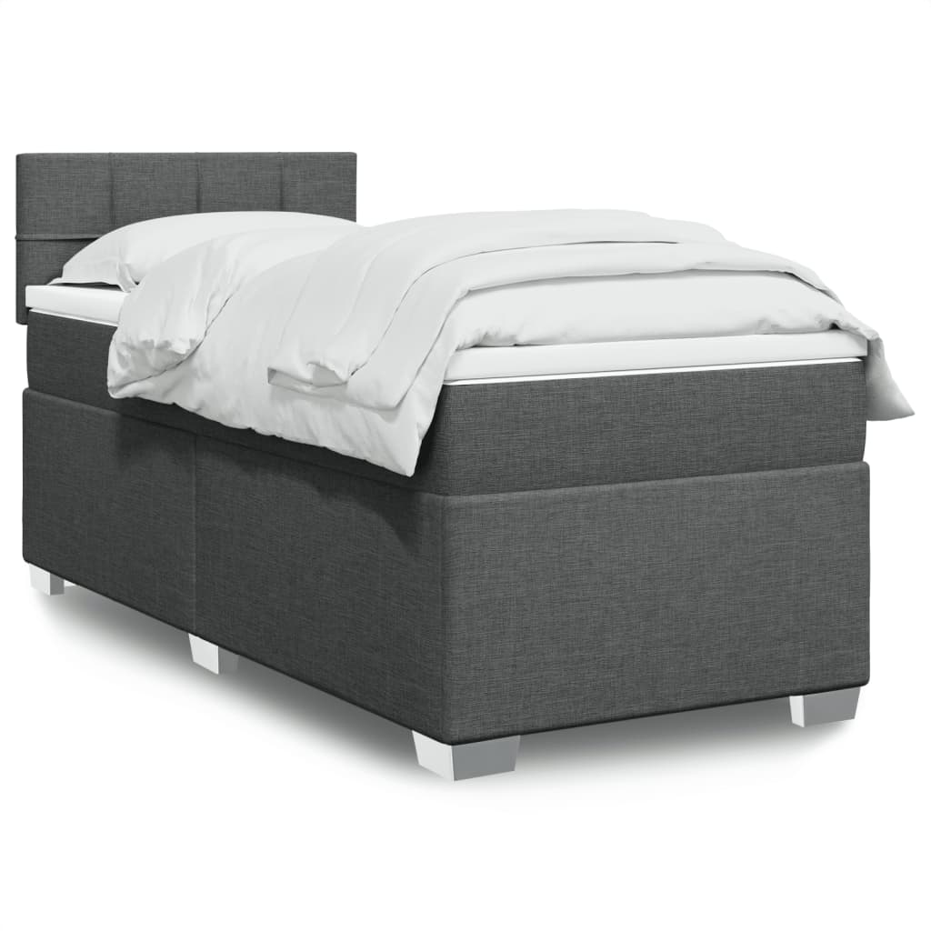 Boxspring met matras stof donkergrijs 80x200 cm is nu te koop bij PeponiXL, paradijselijk wonen!
