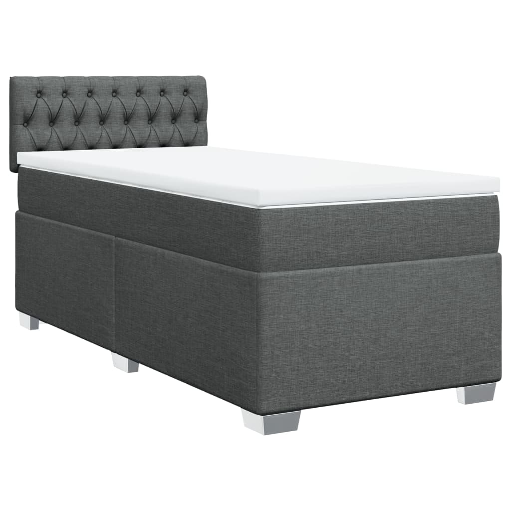 Boxspring met matras stof donkergrijs 80x200 cm is nu te koop bij PeponiXL, paradijselijk wonen!