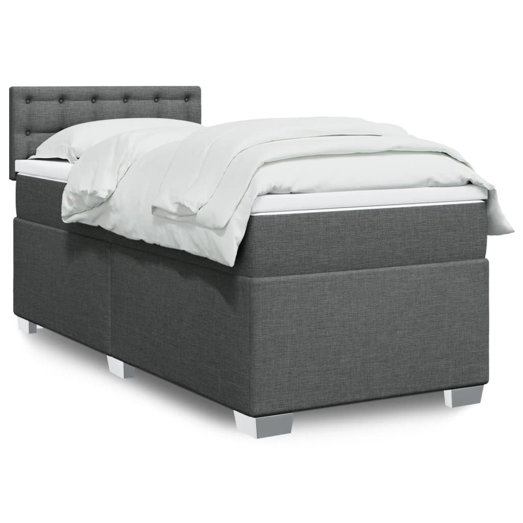 Boxspring met matras stof donkergrijs 80x200 cm is nu te koop bij PeponiXL, paradijselijk wonen!