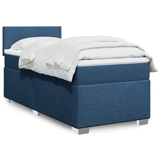 Boxspring met matras stof blauw 90x190 cm is nu te koop bij PeponiXL, paradijselijk wonen!