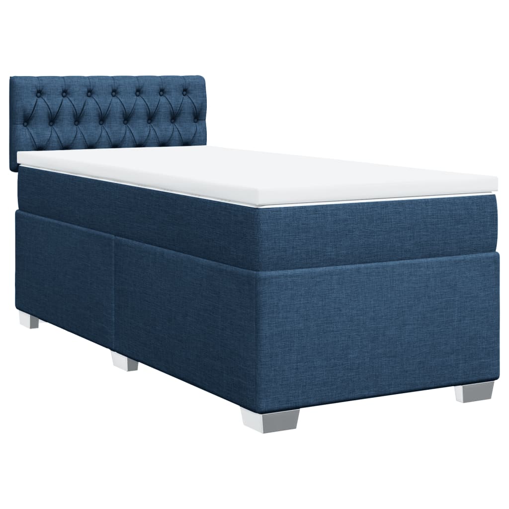 Boxspring met matras stof blauw 90x190 cm is nu te koop bij PeponiXL, paradijselijk wonen!