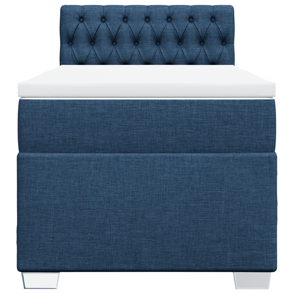 Boxspring met matras stof blauw 90x190 cm is nu te koop bij PeponiXL, paradijselijk wonen!
