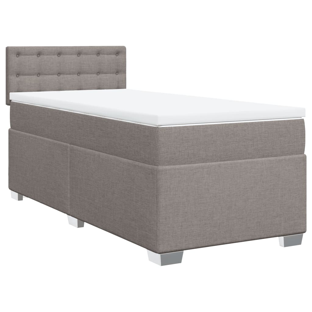Boxspring met matras stof taupe 90x190 cm is nu te koop bij PeponiXL, paradijselijk wonen!