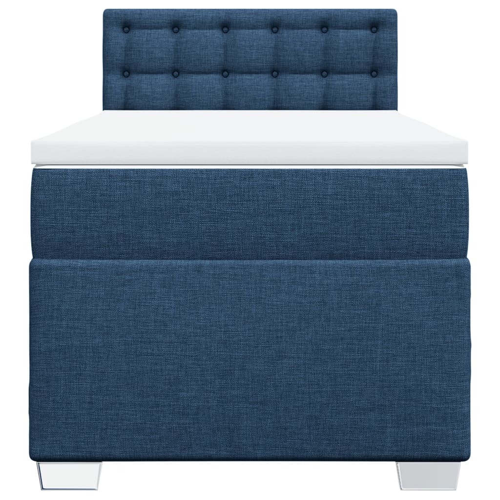 Boxspring met matras stof blauw 90x190 cm is nu te koop bij PeponiXL, paradijselijk wonen!