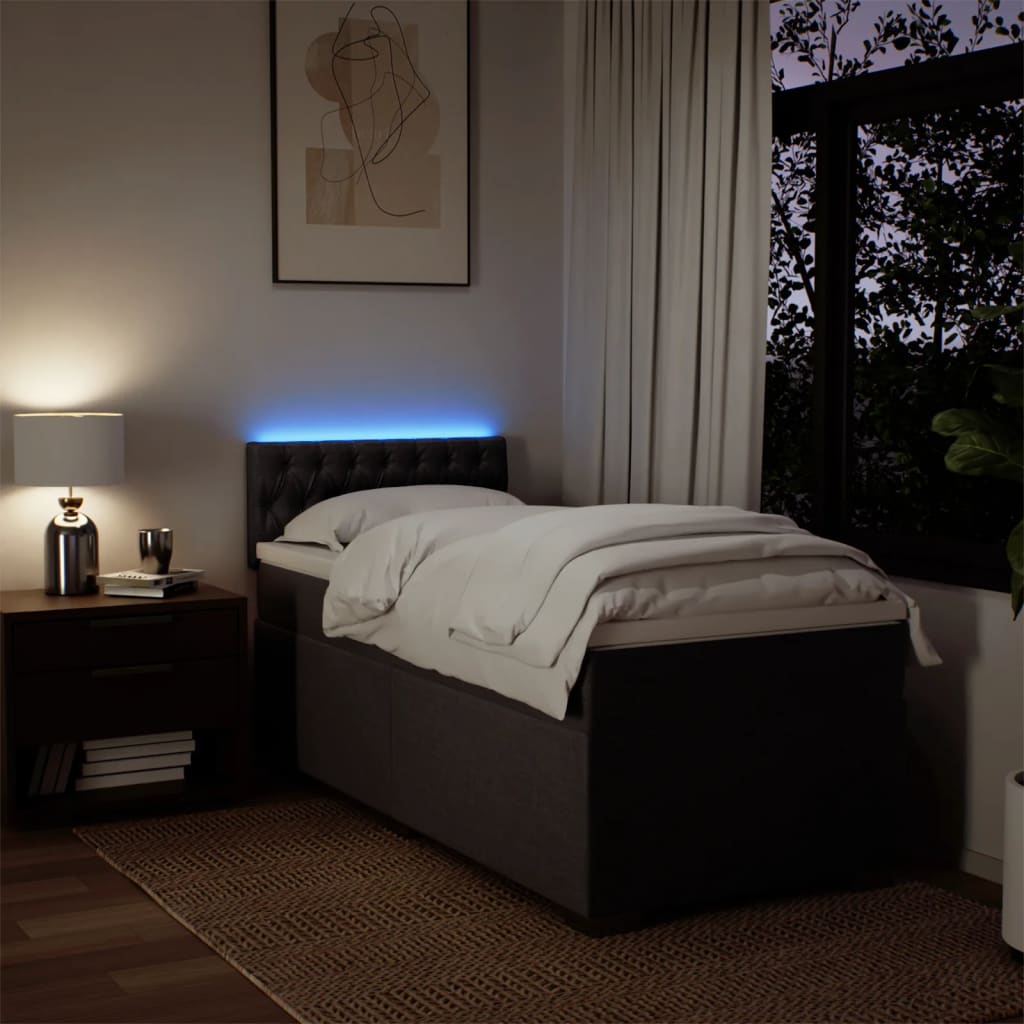 Boxspring met matras stof donkerbruin 90x200 cm is nu te koop bij PeponiXL, paradijselijk wonen!