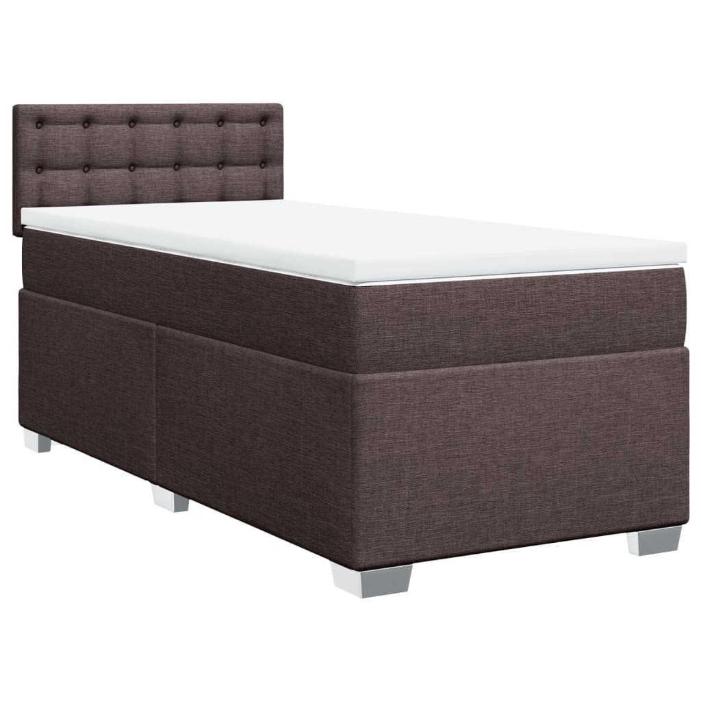 Boxspring met matras stof donkerbruin 90x200 cm is nu te koop bij PeponiXL, paradijselijk wonen!