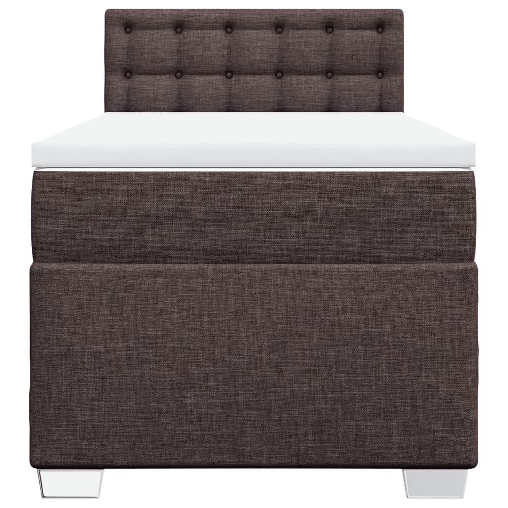 Boxspring met matras stof donkerbruin 90x200 cm is nu te koop bij PeponiXL, paradijselijk wonen!
