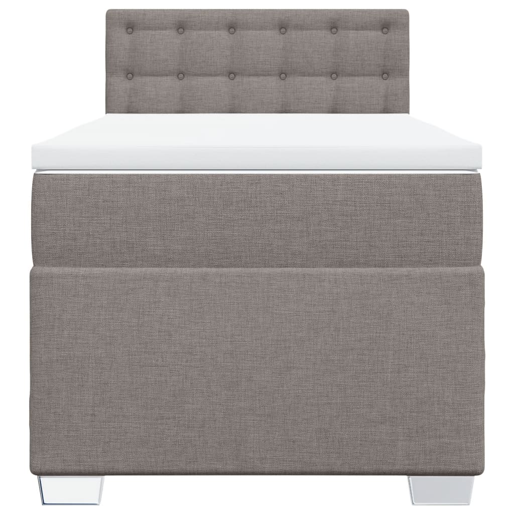 Boxspring met matras stof taupe 90x200 cm is nu te koop bij PeponiXL, paradijselijk wonen!