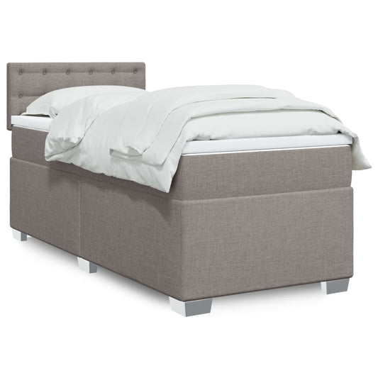 Boxspring met matras stof taupe 90x200 cm is nu te koop bij PeponiXL, paradijselijk wonen!