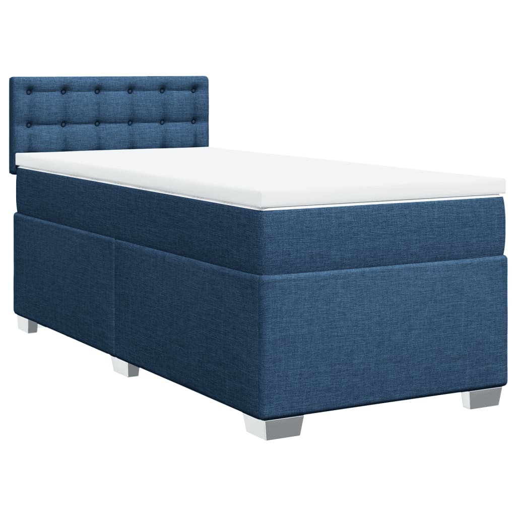 Boxspring met matras stof blauw 90x200 cm is nu te koop bij PeponiXL, paradijselijk wonen!