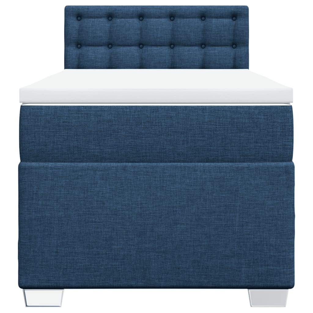 Boxspring met matras stof blauw 90x200 cm is nu te koop bij PeponiXL, paradijselijk wonen!