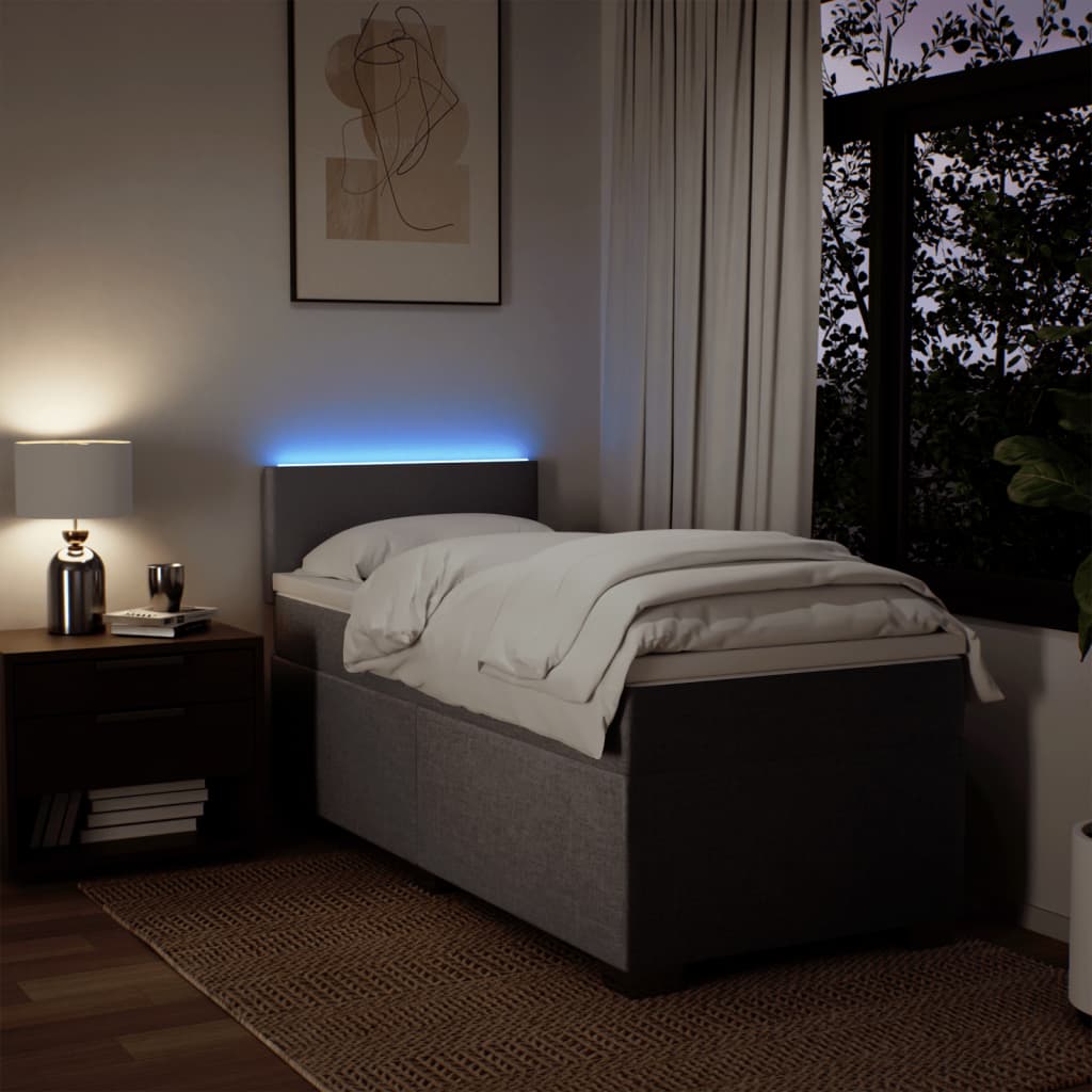 Boxspring met matras stof taupe 100x200 cm is nu te koop bij PeponiXL, paradijselijk wonen!