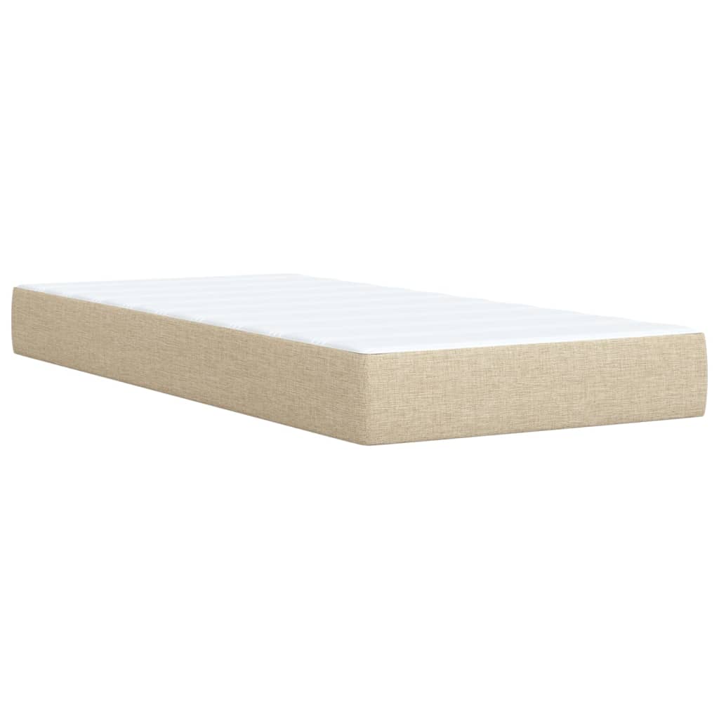 Boxspring met matras stof crèmekleurig 100x200 cm is nu te koop bij PeponiXL, paradijselijk wonen!