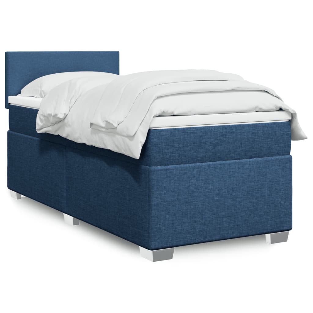 Boxspring met matras stof blauw 100x200 cm is nu te koop bij PeponiXL, paradijselijk wonen!