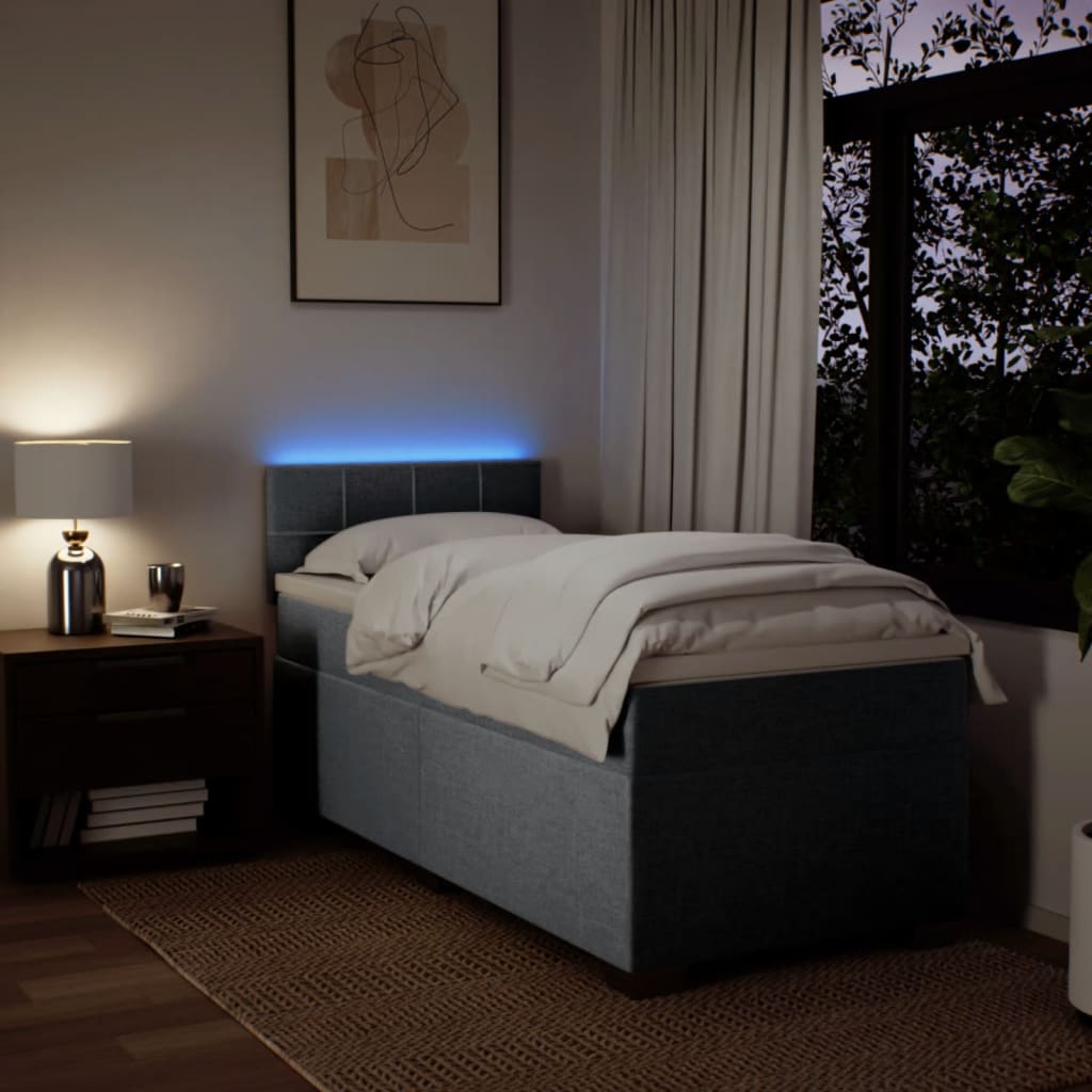 Boxspring met matras stof lichtgrijs 100x200 cm is nu te koop bij PeponiXL, paradijselijk wonen!