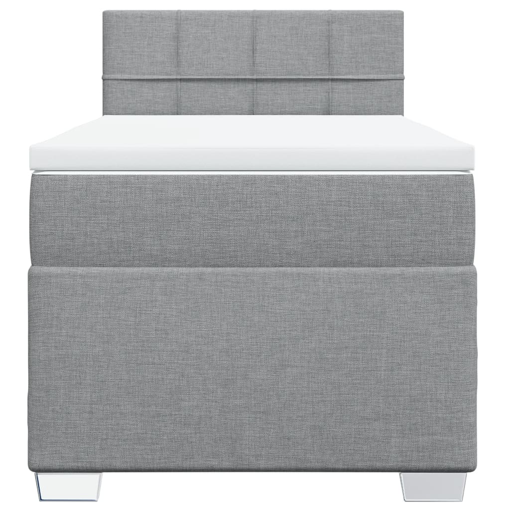 Boxspring met matras stof lichtgrijs 100x200 cm is nu te koop bij PeponiXL, paradijselijk wonen!