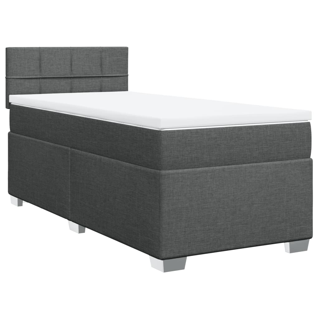 Boxspring met matras stof donkergrijs 100x200 cm is nu te koop bij PeponiXL, paradijselijk wonen!