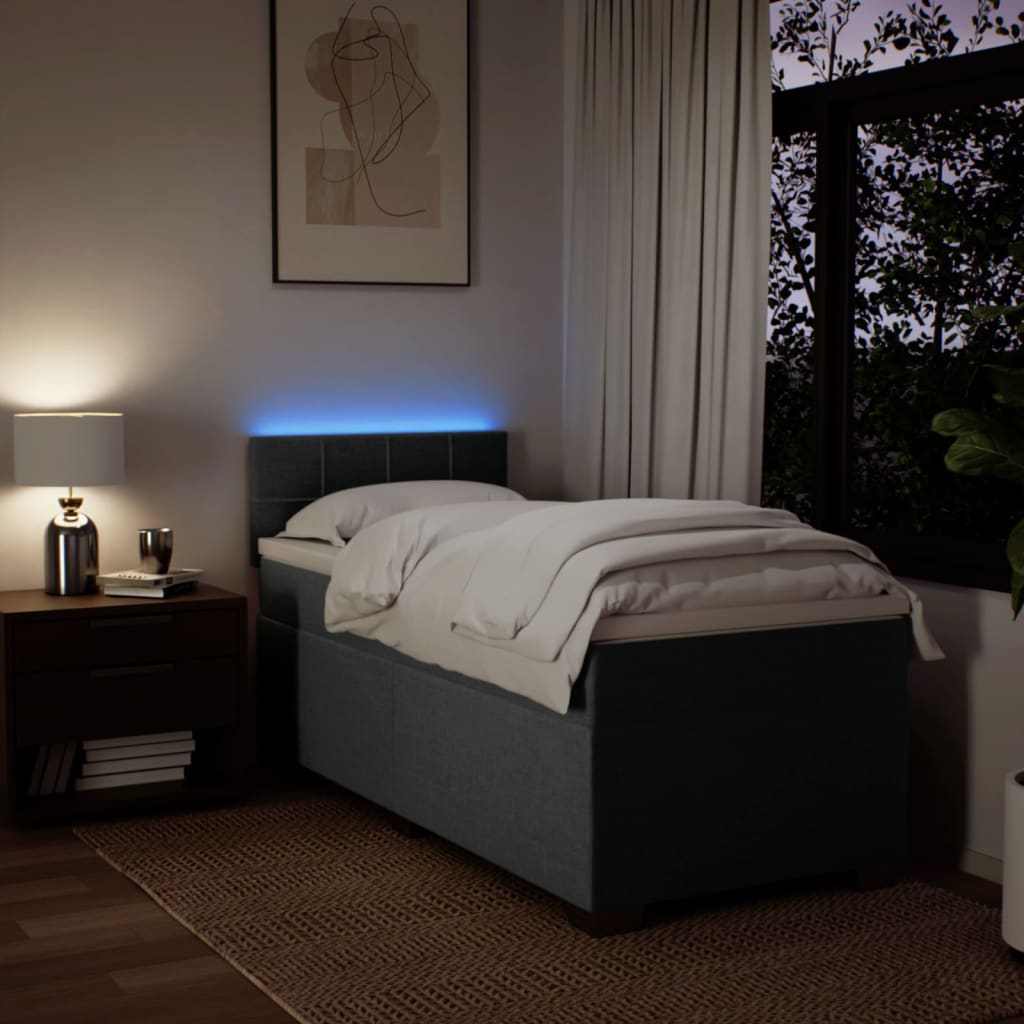Boxspring met matras stof donkergrijs 100x200 cm is nu te koop bij PeponiXL, paradijselijk wonen!