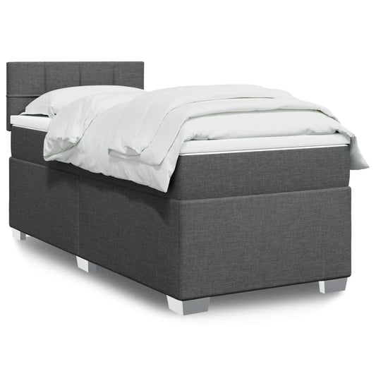 Boxspring met matras stof donkergrijs 100x200 cm is nu te koop bij PeponiXL, paradijselijk wonen!