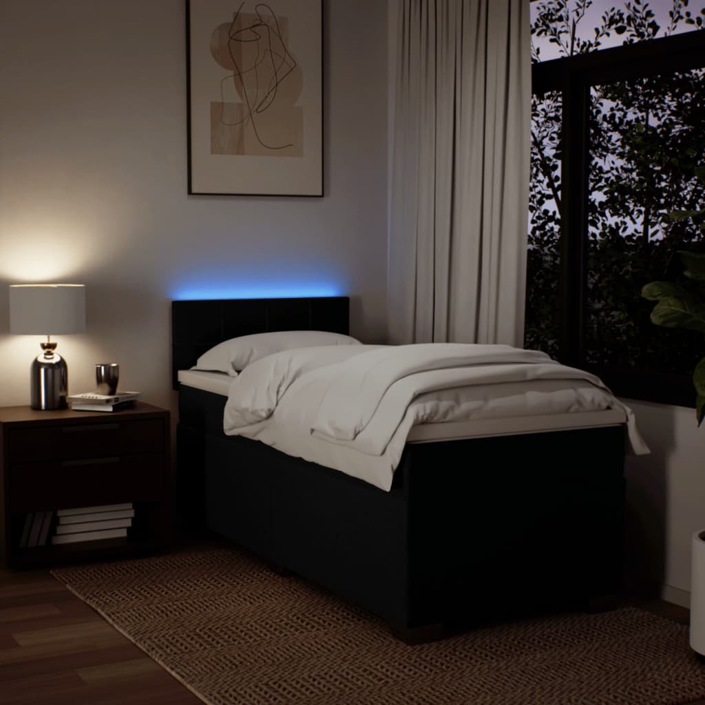 Boxspring met matras stof zwart 100x200 cm is nu te koop bij PeponiXL, paradijselijk wonen!