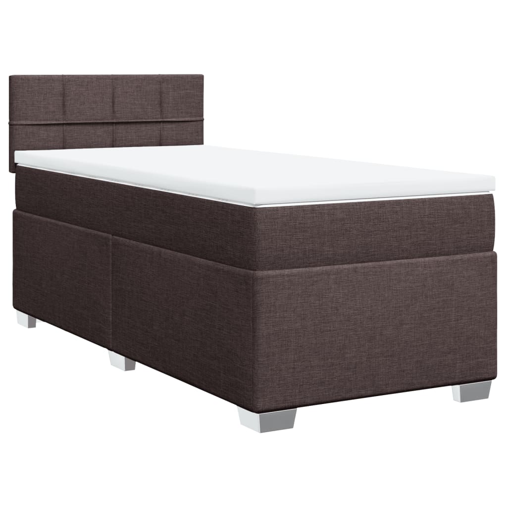Boxspring met matras stof donkerbruin 100x200 cm is nu te koop bij PeponiXL, paradijselijk wonen!