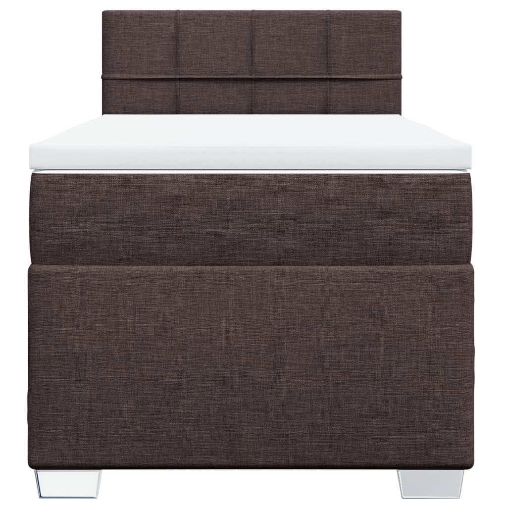 Boxspring met matras stof donkerbruin 100x200 cm is nu te koop bij PeponiXL, paradijselijk wonen!
