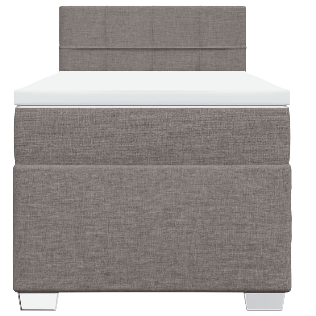 Boxspring met matras stof taupe 100x200 cm is nu te koop bij PeponiXL, paradijselijk wonen!
