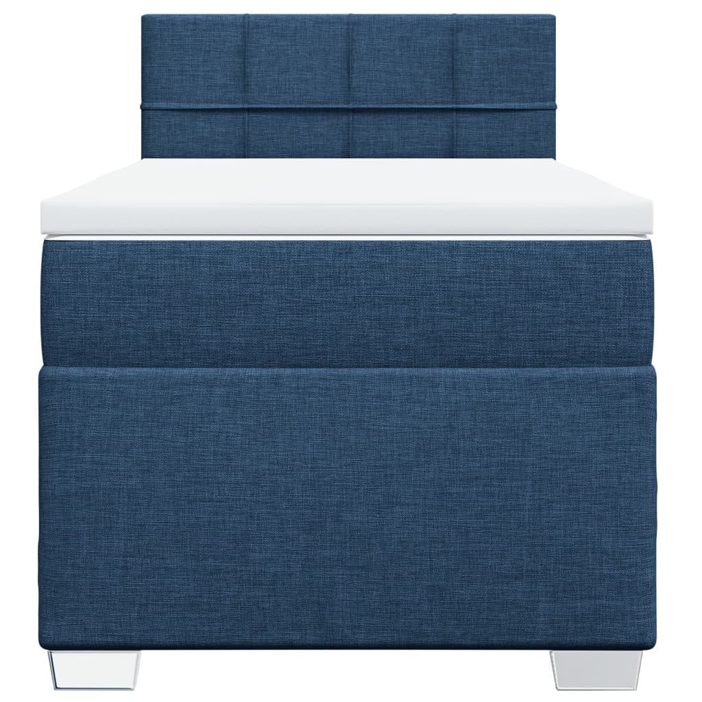 Boxspring met matras stof blauw 100x200 cm is nu te koop bij PeponiXL, paradijselijk wonen!